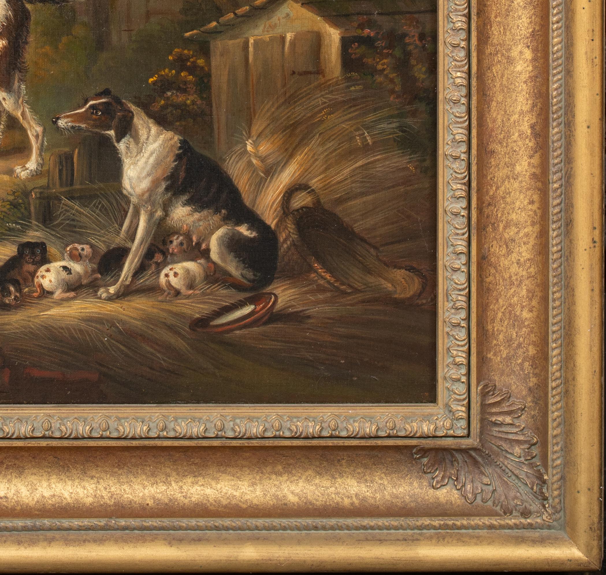 The Dog Yard, 18th Century

attributed to Samuel RAVEN (1775-1847)

Large 18th 19th Century English dog yard scene, oil on canvas attributed top Samuel Raven. Excellent quality and condition scene of a water spaniel, greyhound with puppies, white