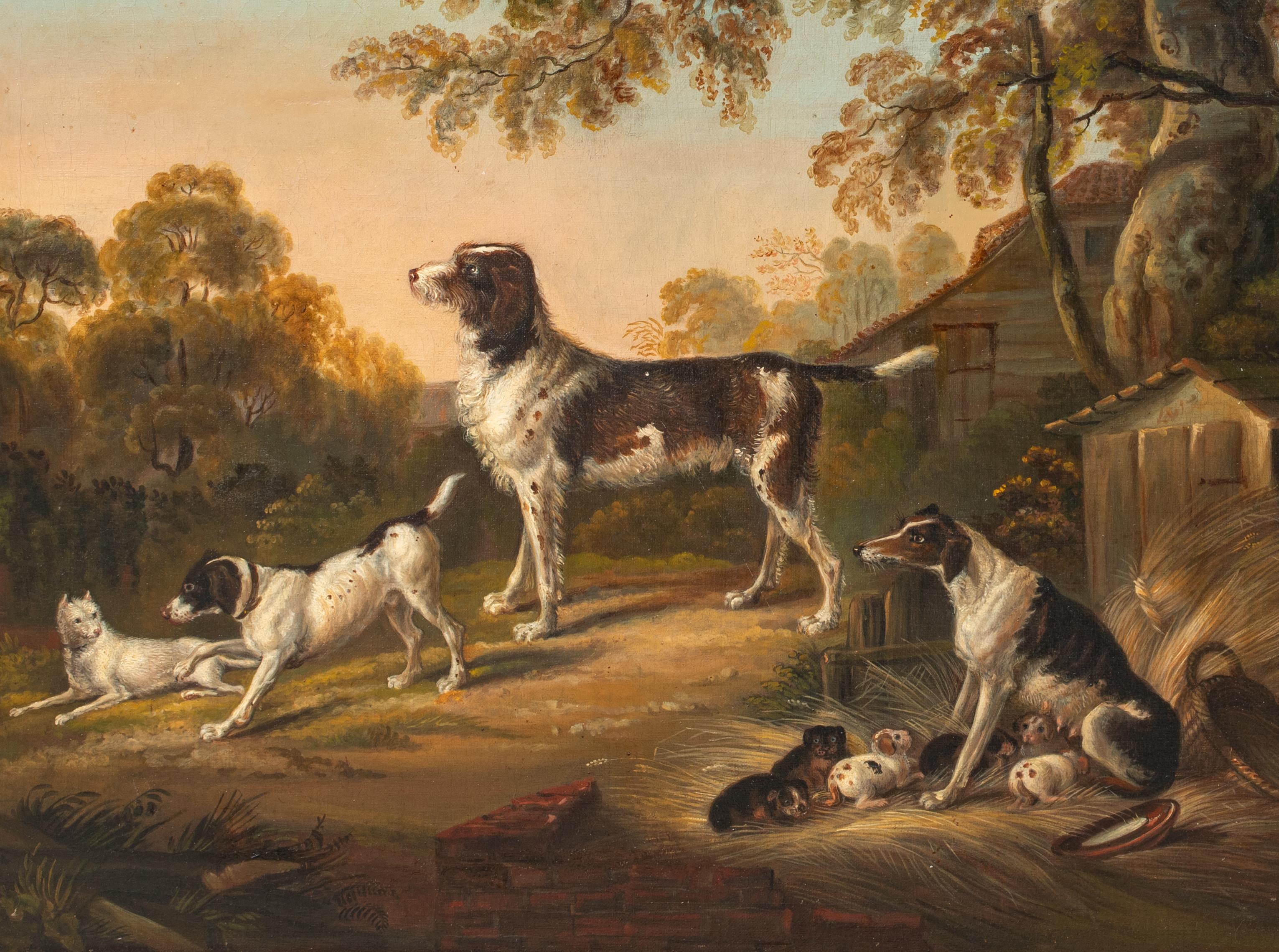 The Dog Yard, 18th Century  attributed to Samuel RAVEN (1775-1847) For Sale 1