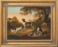 Antique The Dog Yard, 18th Century  attributed to Samuel RAVEN (1775-1847)