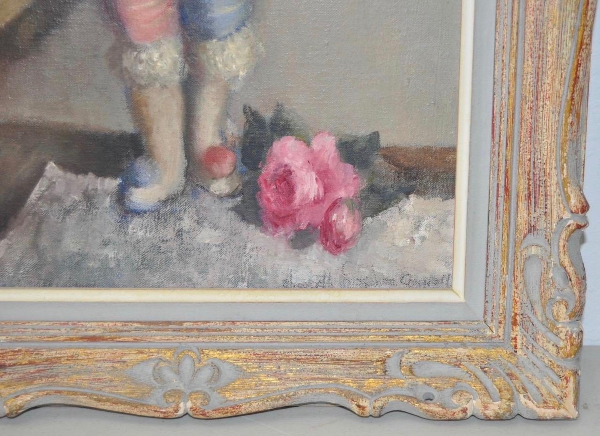 The Doll and the Rose Still Life Oil Painting c.1930 - Impressionist Art by Unknown