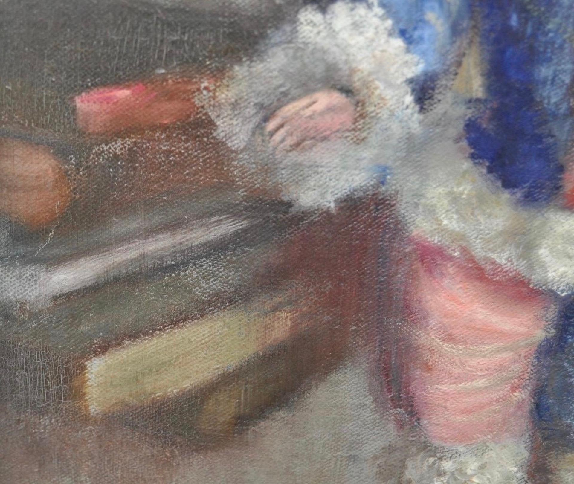 The Doll and the Rose Still Life Oil Painting c.1930 For Sale 1