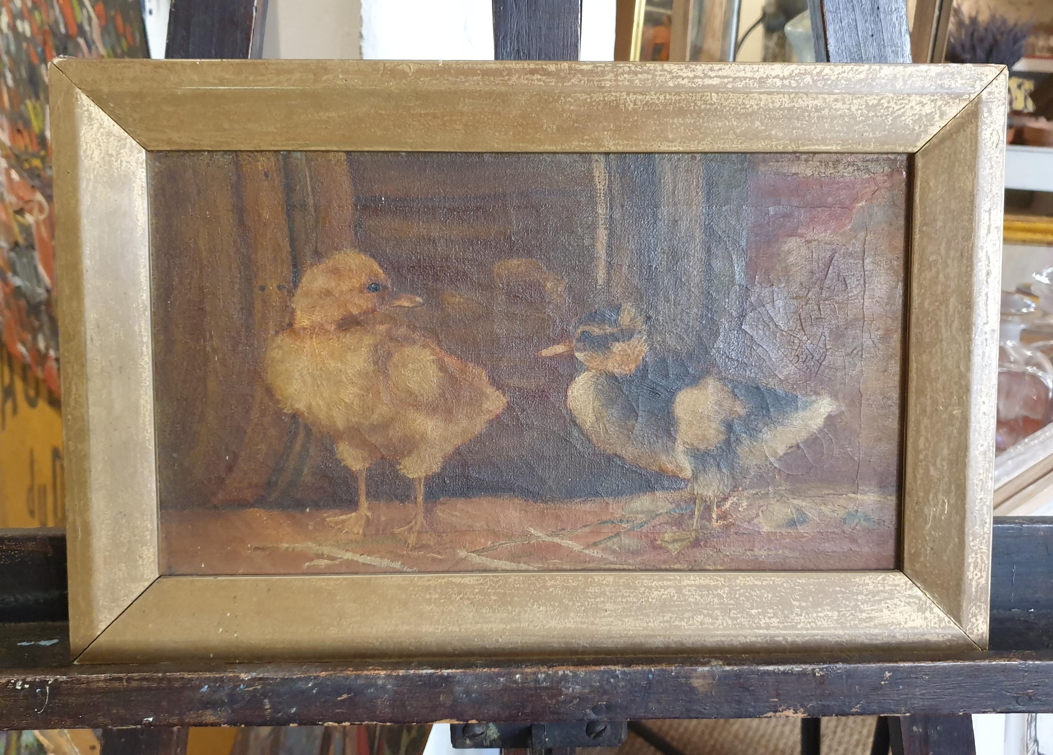 The Ducklings. Late 19th Century Oil on Canvas. For Sale 3