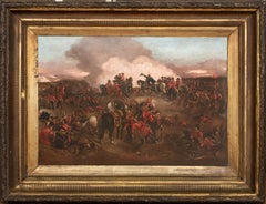 The Duke of Wellington in der Schlacht von Waterloo, 19. Jahrhundert  Englische Schule