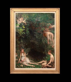 The Enchanted Cave Circa 1915 by Mark Lancelot SYMONS (1887-1935) Pre-Raphaelite
