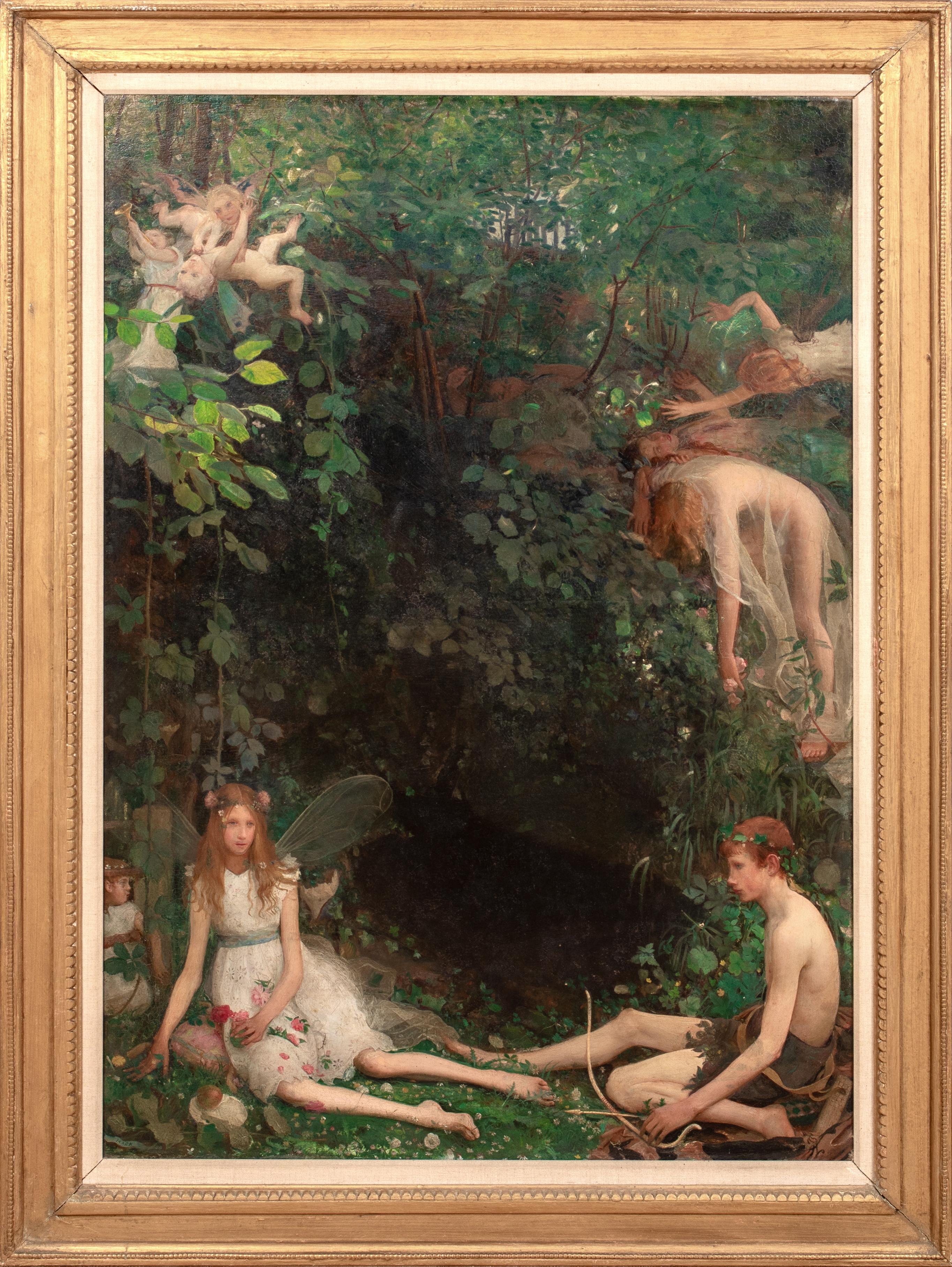 The Enchanted Cave Circa 1915 by Mark Lancelot SYMONS (1887-1935) Pre-Raphaelite