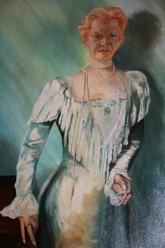 "La nobildonna inglese "Pittura ad olio a figura intera