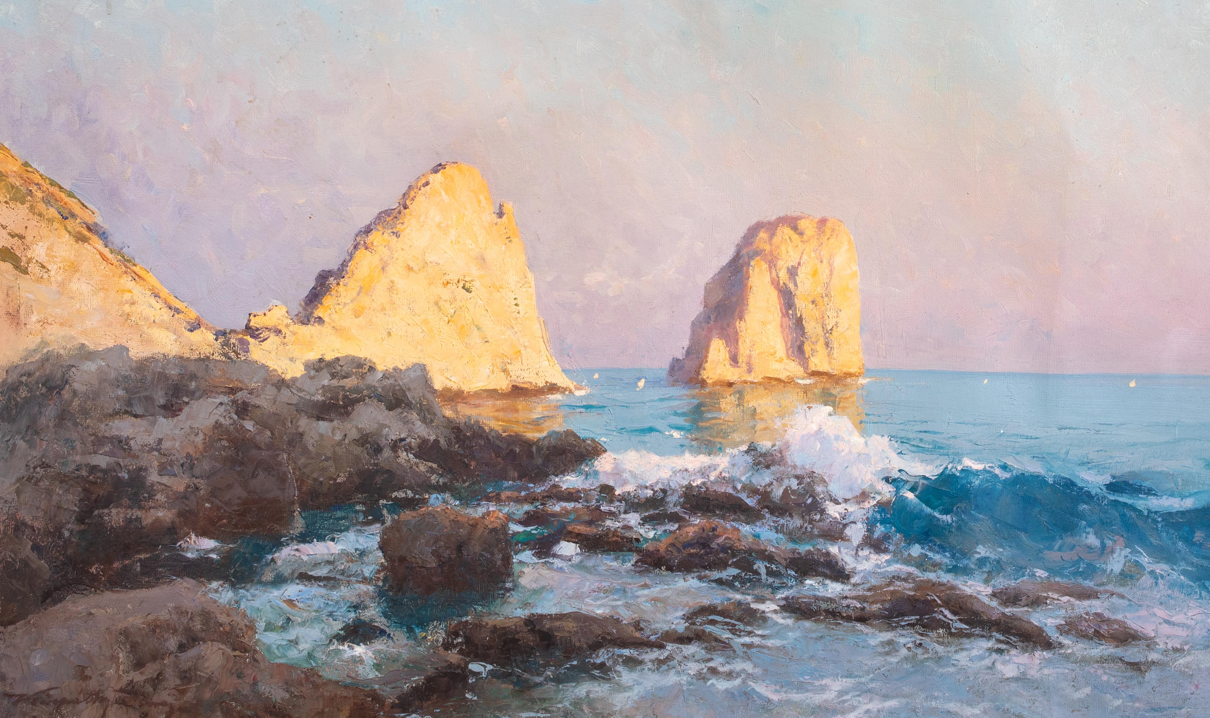 Die Faraglioni-Berge, Capri, Italien, 19. Jahrhundert  von Jenő Kárpáthy (1871-1950) 3