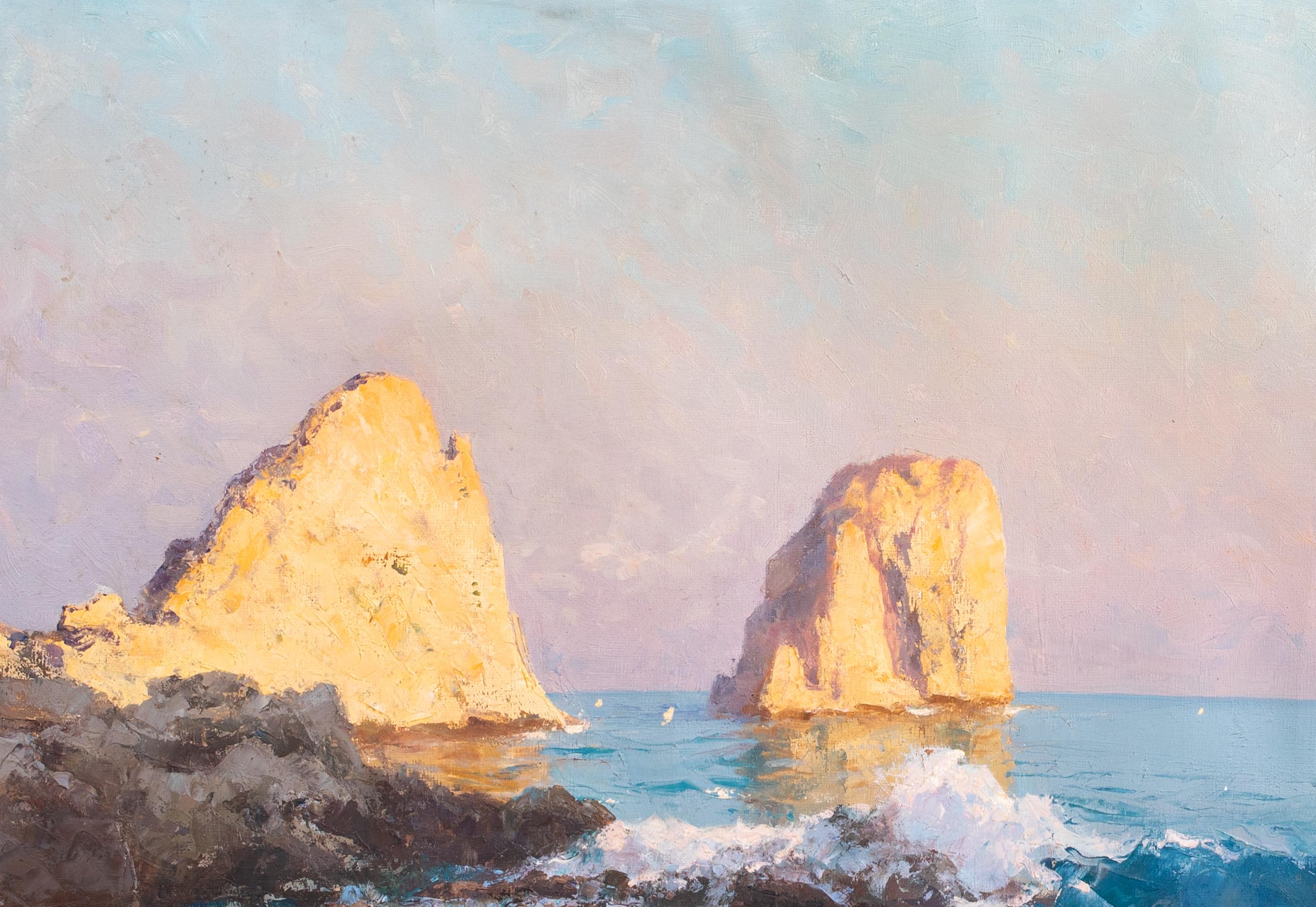 Die Faraglioni-Berge, Capri, Italien, 19. Jahrhundert  von Jenő Kárpáthy (1871-1950) 4