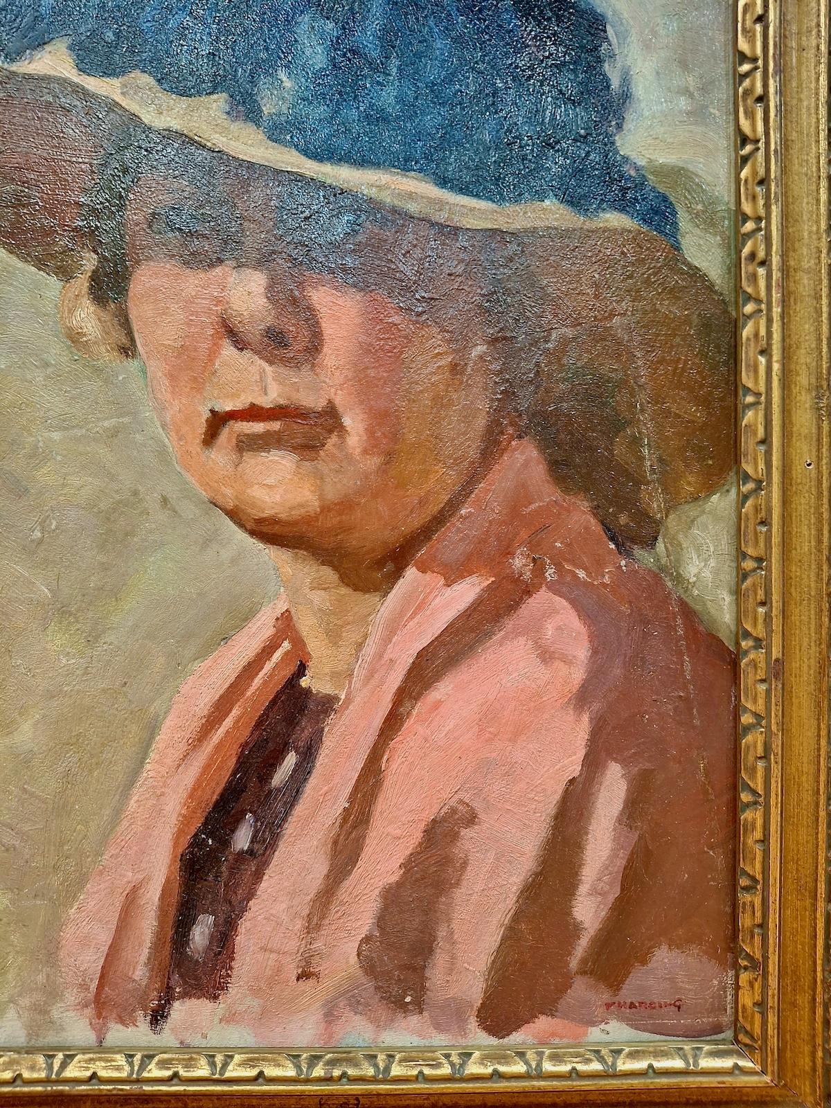 El sombrero de plumas - Painting Impresionista de Unknown