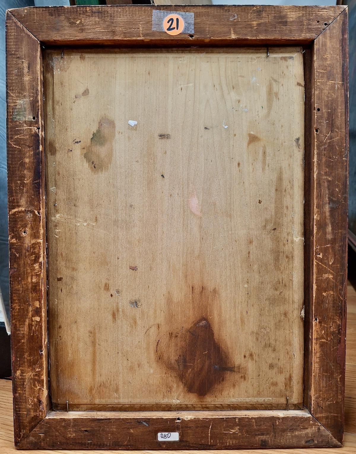 Hay algo tan conmovedor en esta cuarentona, pintada en algún momento después de la Primera Guerra Mundial por F. Harding. Lleva su ropa sencilla pero 