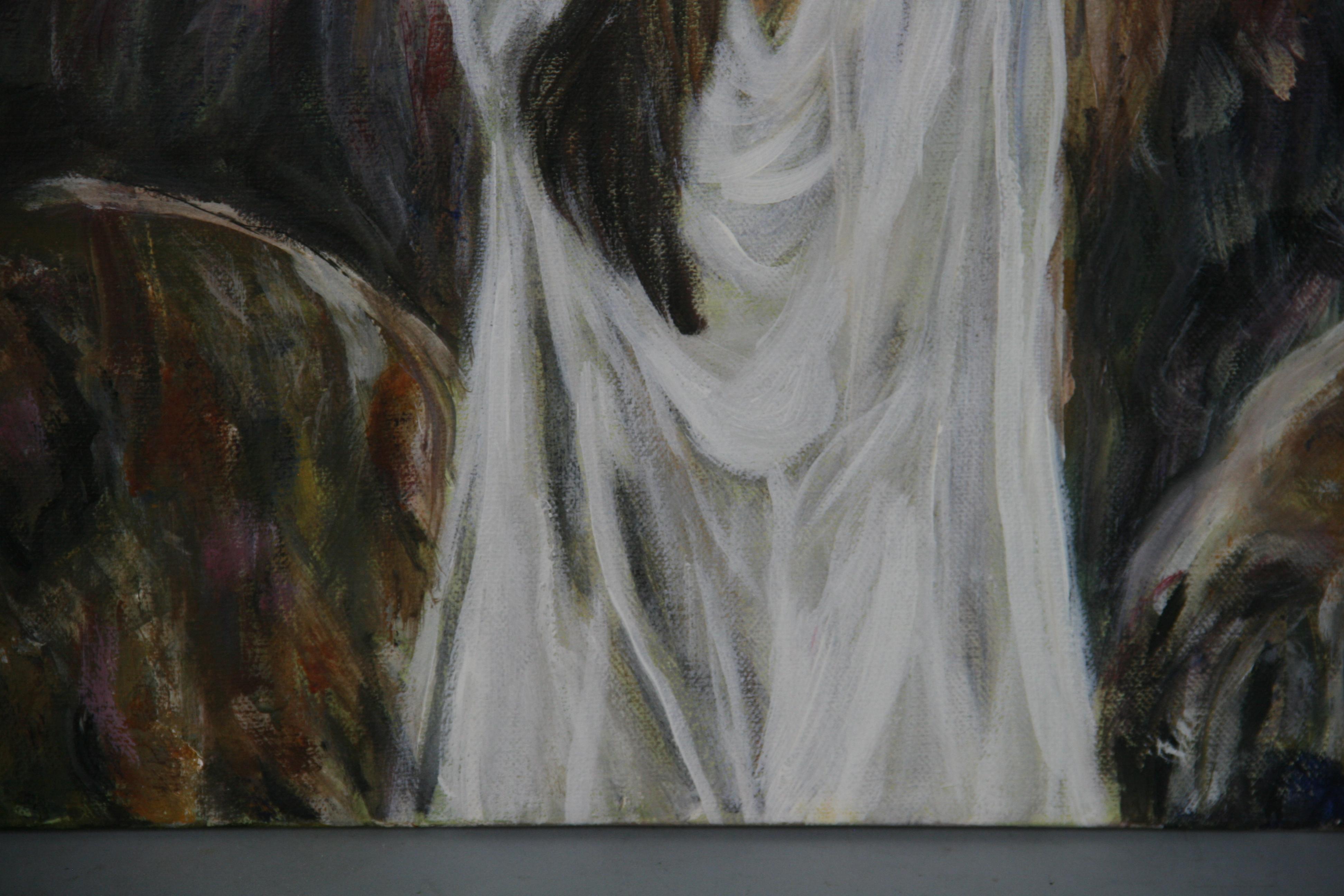 The Female Lion Slayer  Figurative  oil on  Canvas For Sale 3