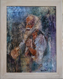 The Fiddler Feeling The Vibe - Abstract by Lynne Bush