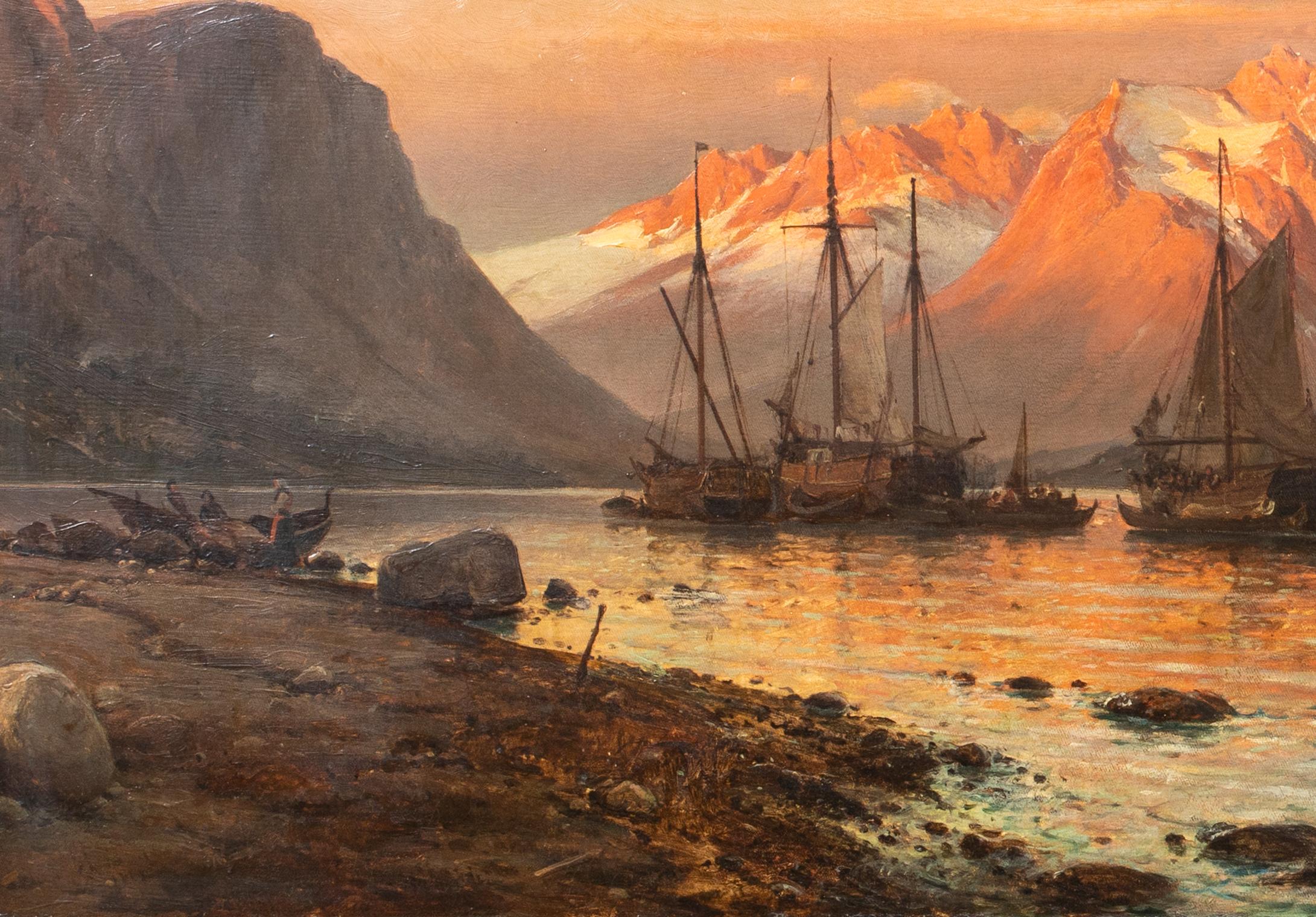 Le fjord au coucher du soleil, Elseneur, Danemark, 19e siècle

par Laurits Bernhard Holst (1848-1934)

Grande vue du 19ème siècle du Fjord au coucher du soleil, huile sur toile portant l'inscription 