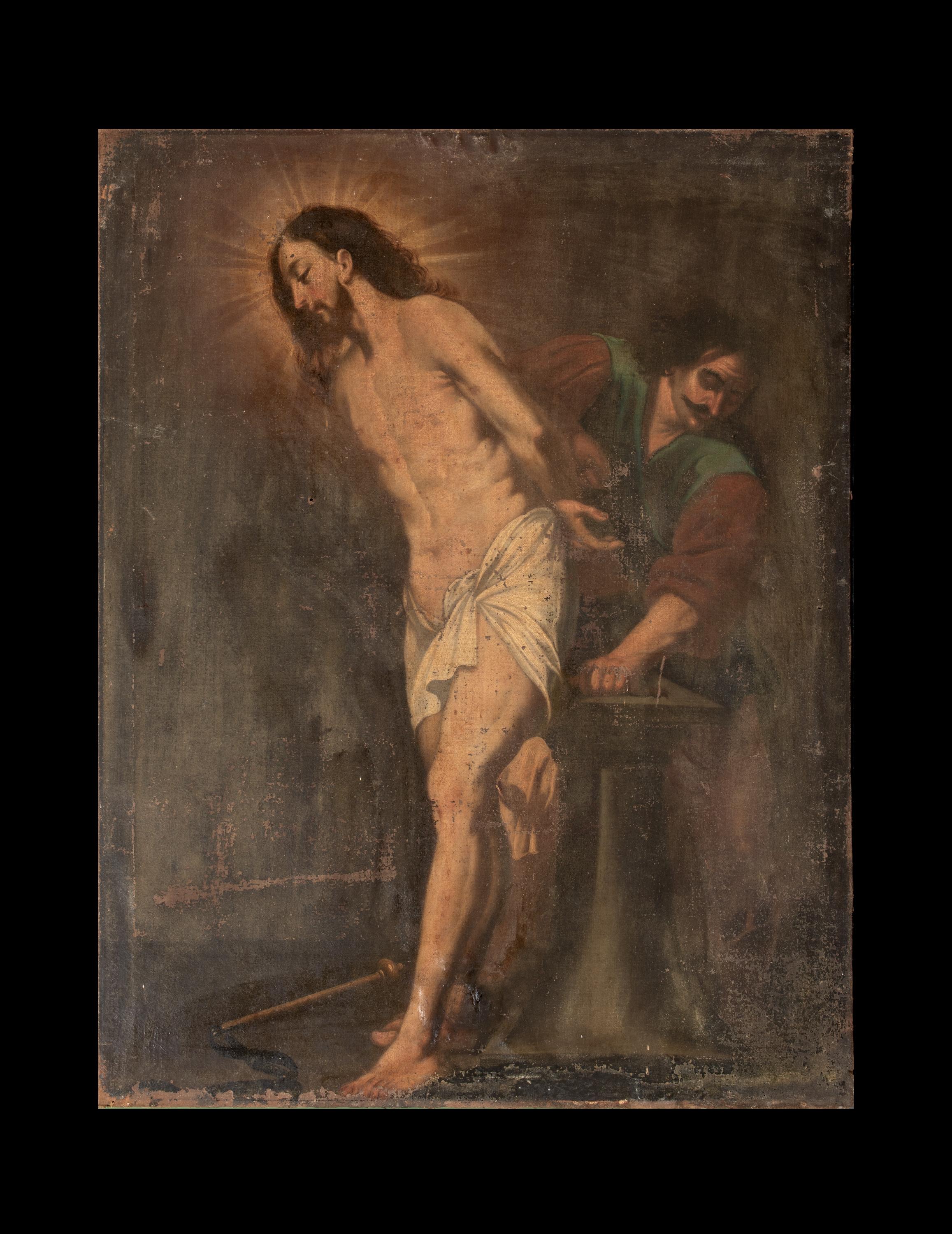 La flagellation du Christ, 17e siècle  École italienne - Painting de Unknown