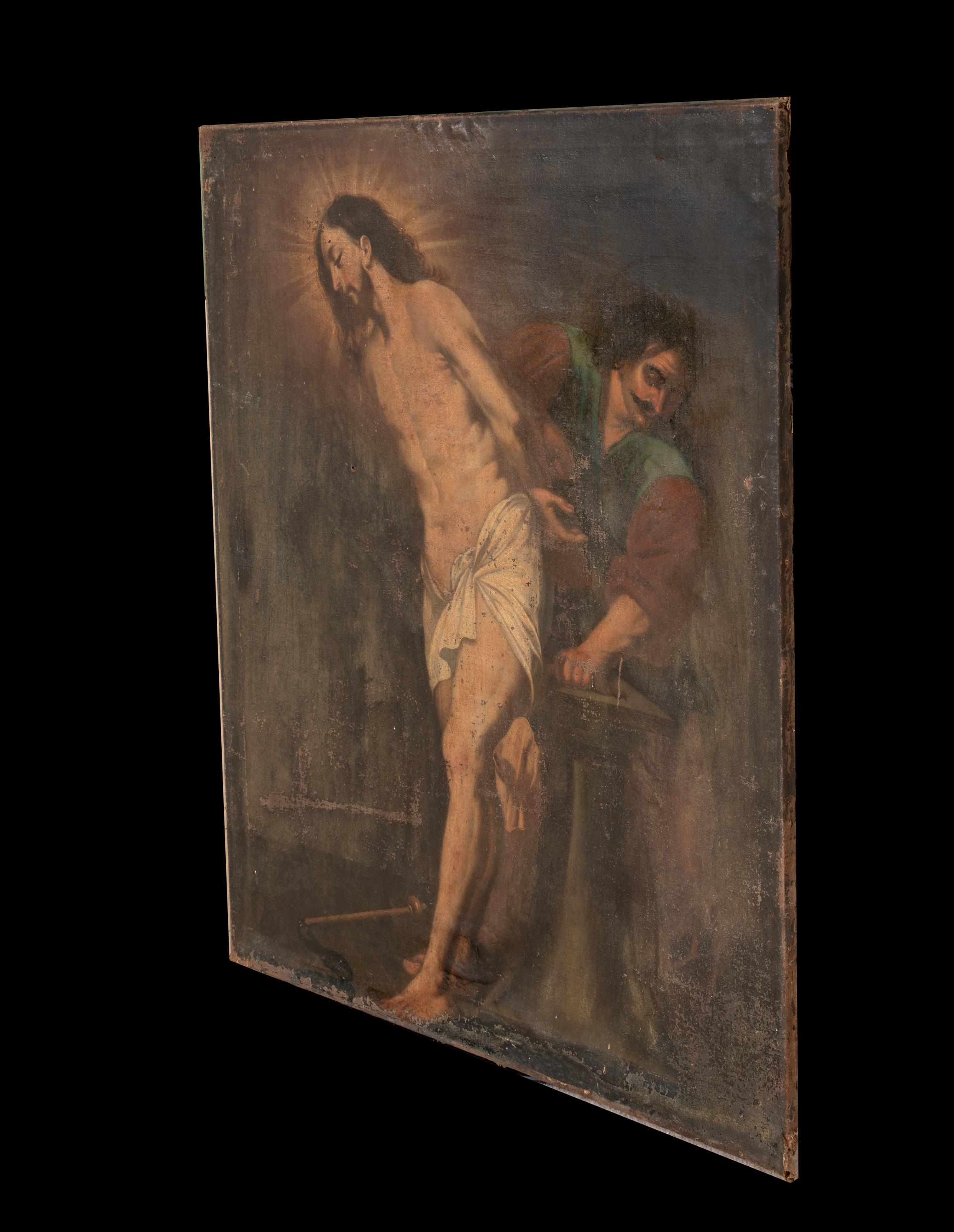 La flagellation du Christ, 17e siècle  École italienne en vente 4