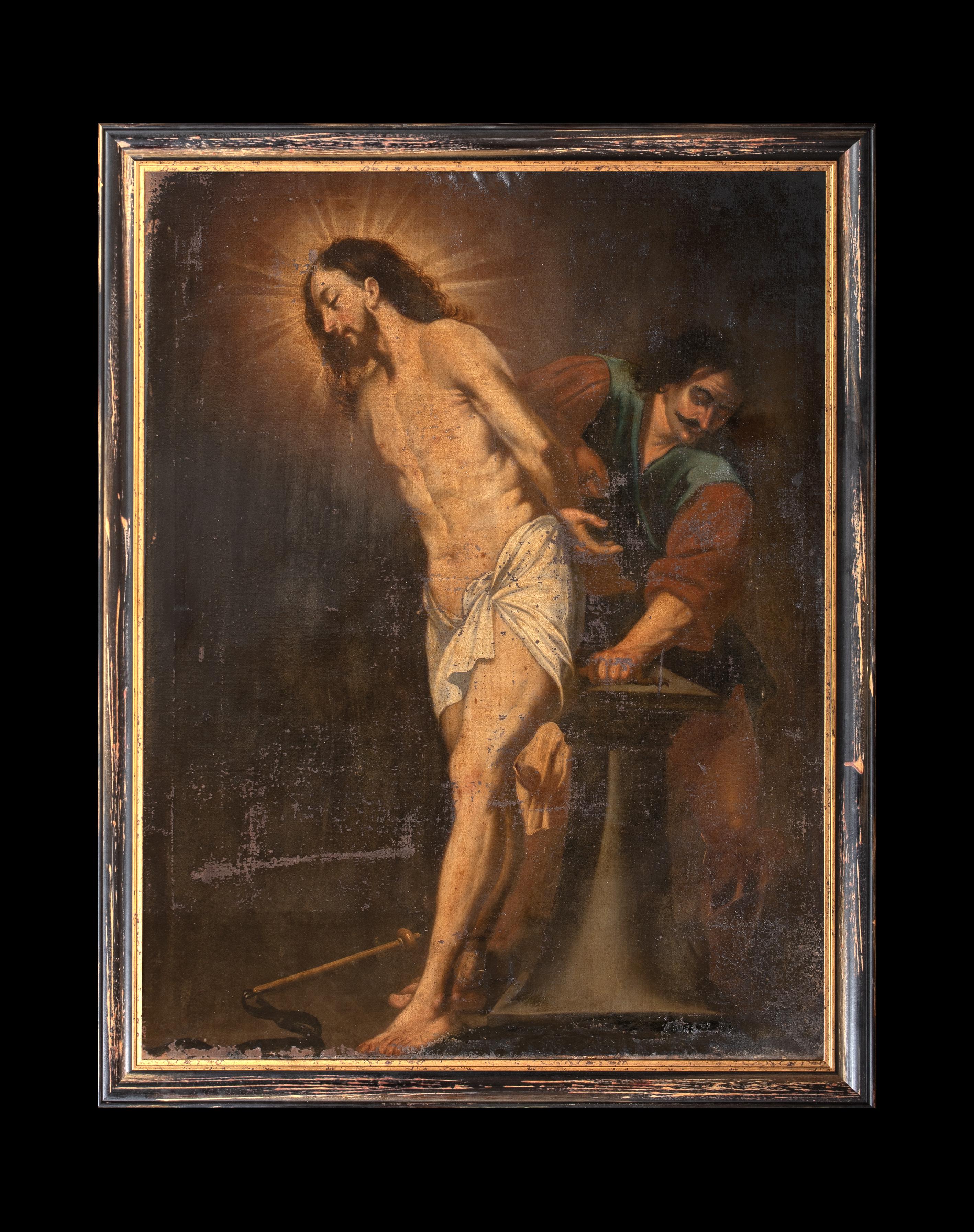 Portrait Painting di Unknown - La flagellazione di Cristo, XVII secolo  Scuola italiana Old Master