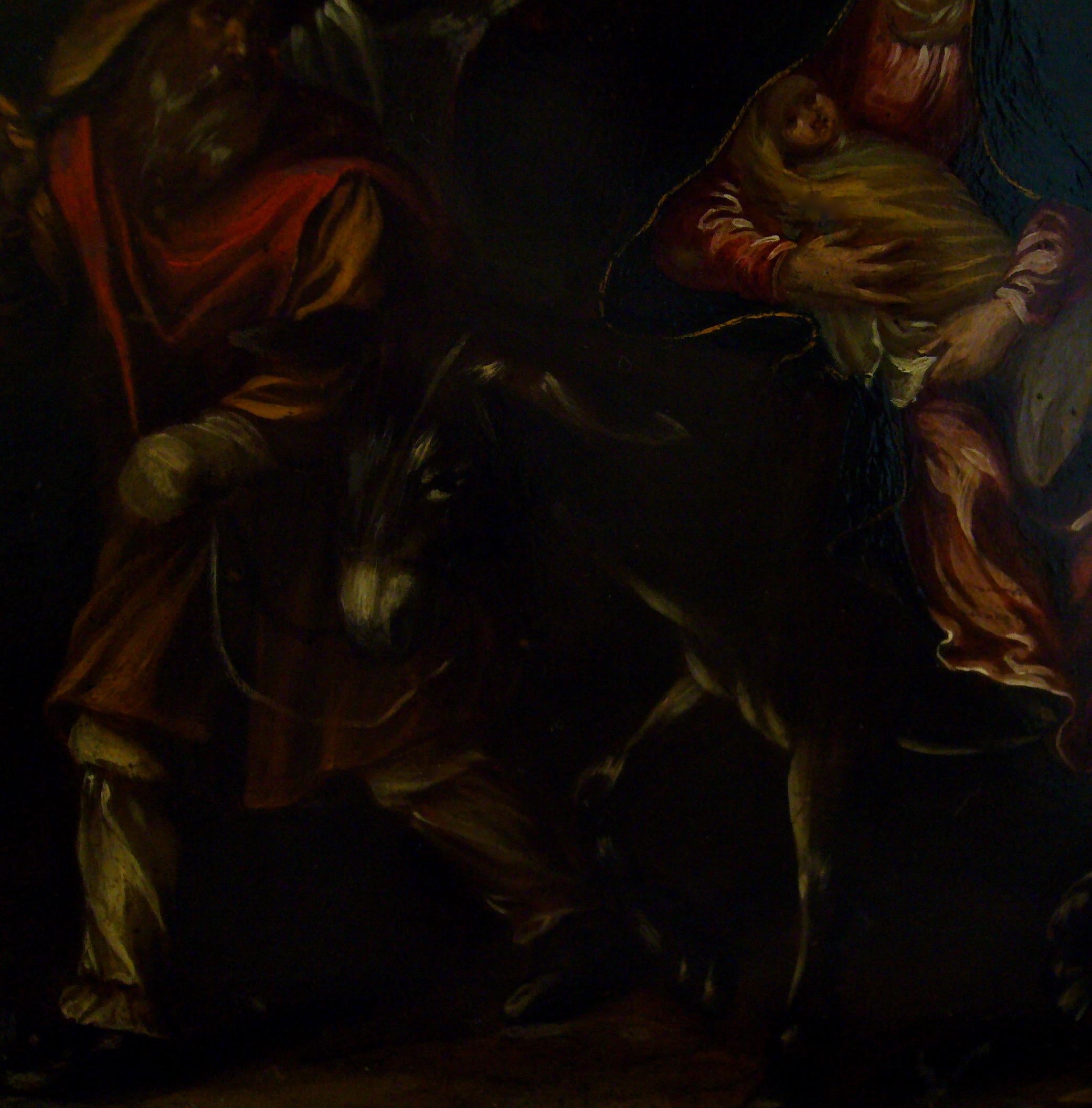 The Flight into Egypt - 17th Century, Old Master, Figurative Oil Painting For Sale 11