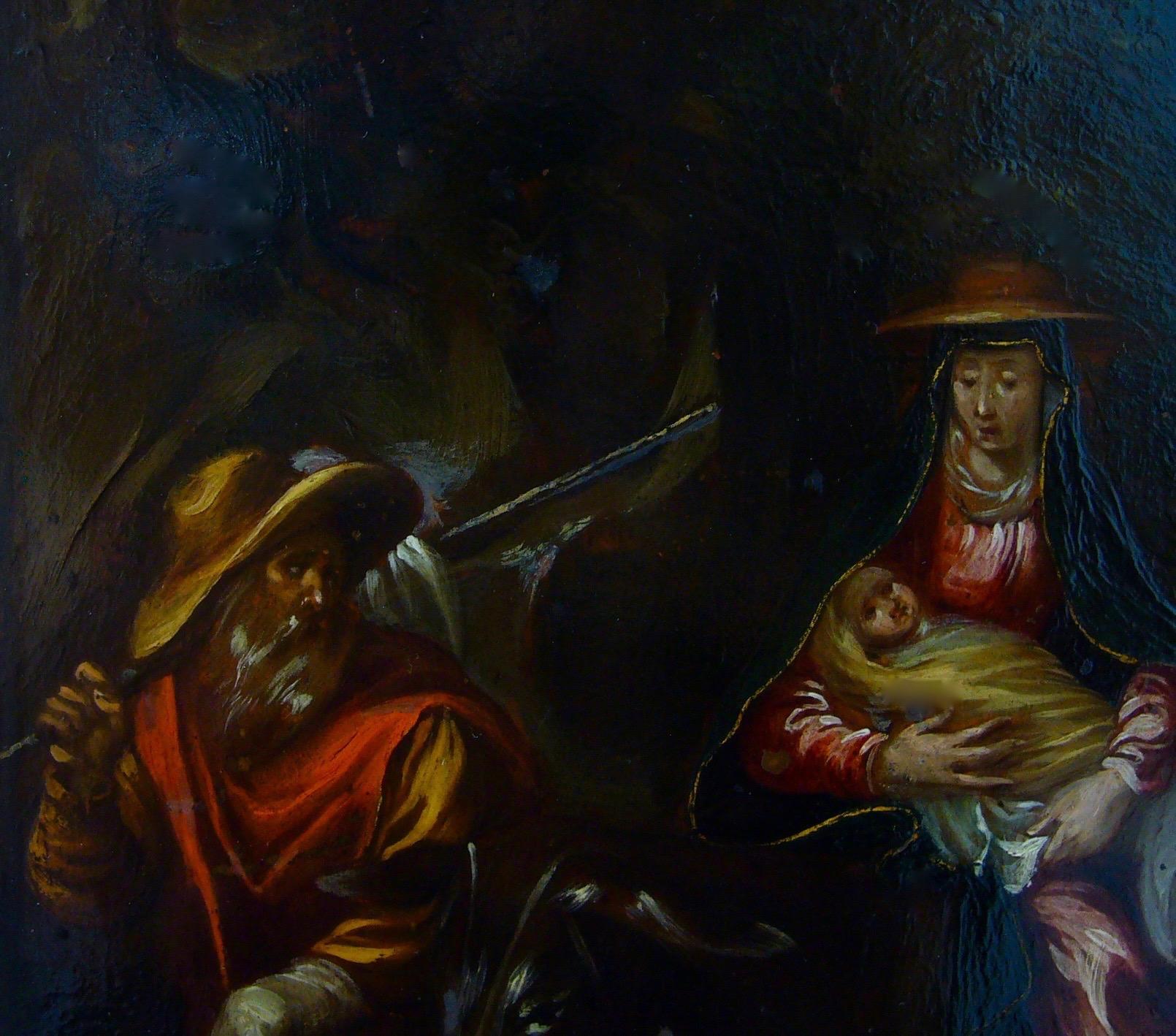 The Flight into Egypt - 17th Century, Old Master, Figurative Oil Painting For Sale 4
