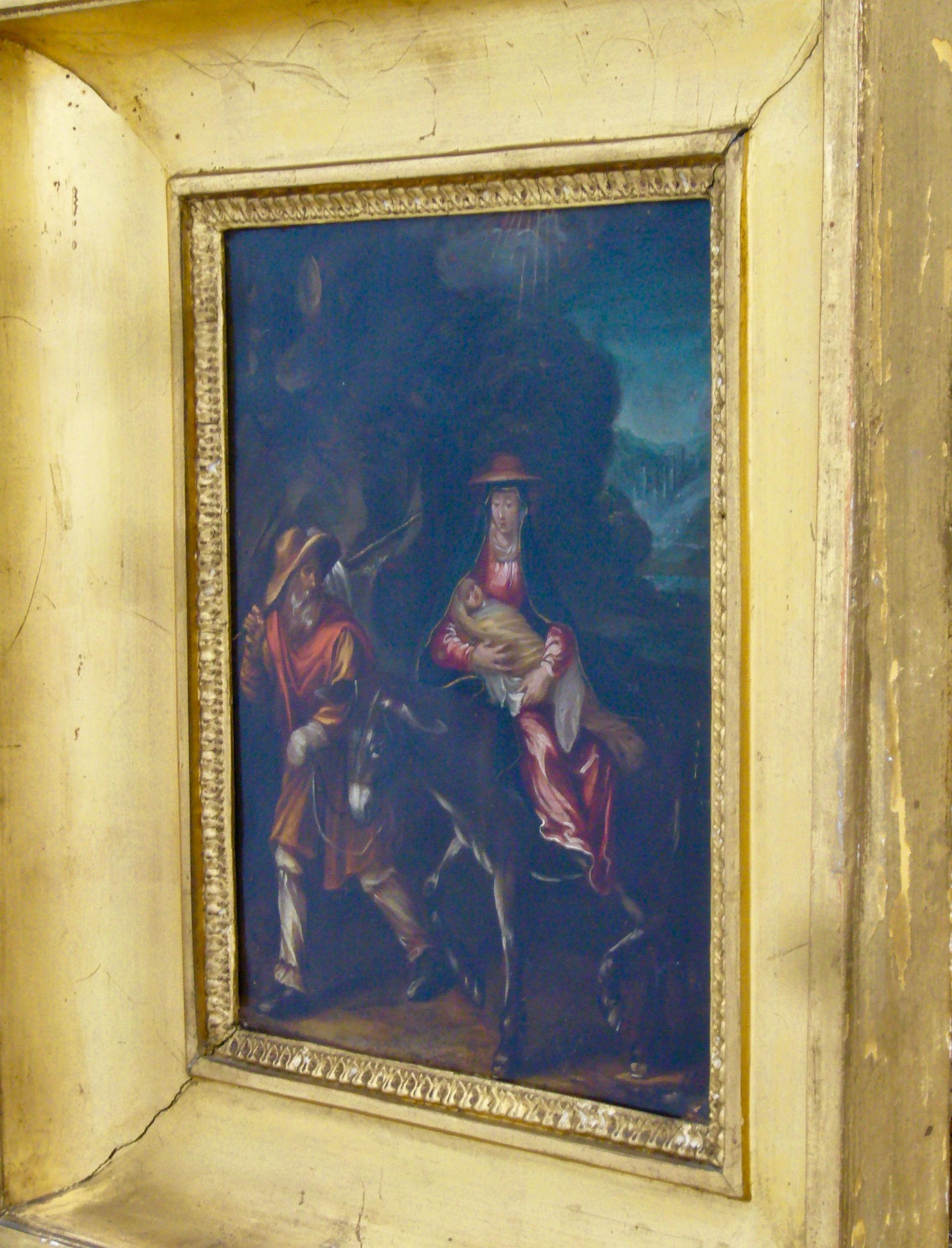 The Flight into Egypt - 17th Century, Old Master, Figurative Oil Painting For Sale 5