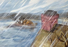 The Flood Rushes In - Disaster Landscape in Acrylic on Canvas