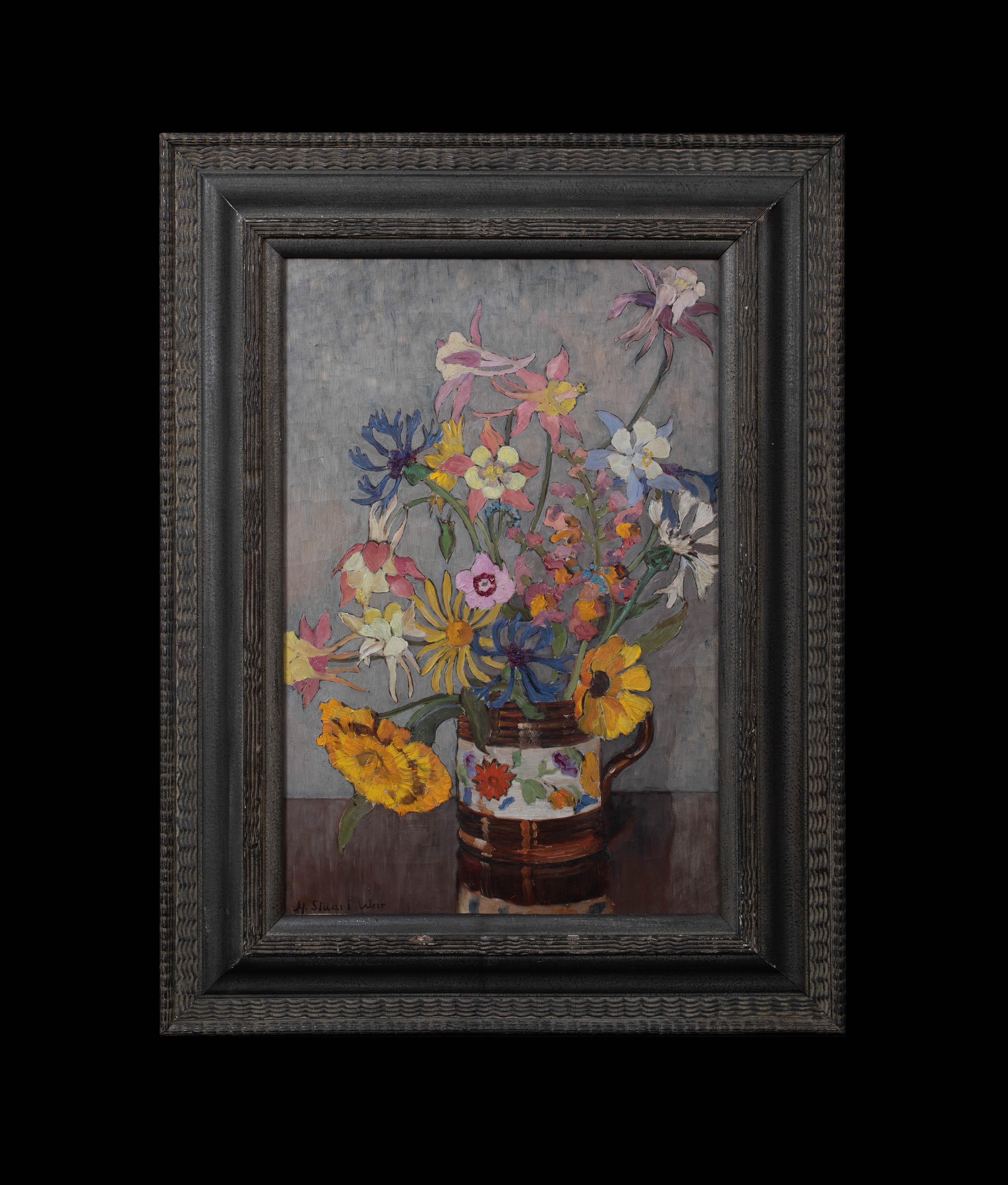 La Jarra Floral, hacia 1940

por HELEN STUART WEIR RBA ROI (BRITISH 1915-1969)

Circa 1940 Estudio escocés colorista de bodegón de flores en una jarra, óleo sobre lienzo de Helen Stuart Weir RBA ROI. Precioso estudio de delicadas flores pintadas con
