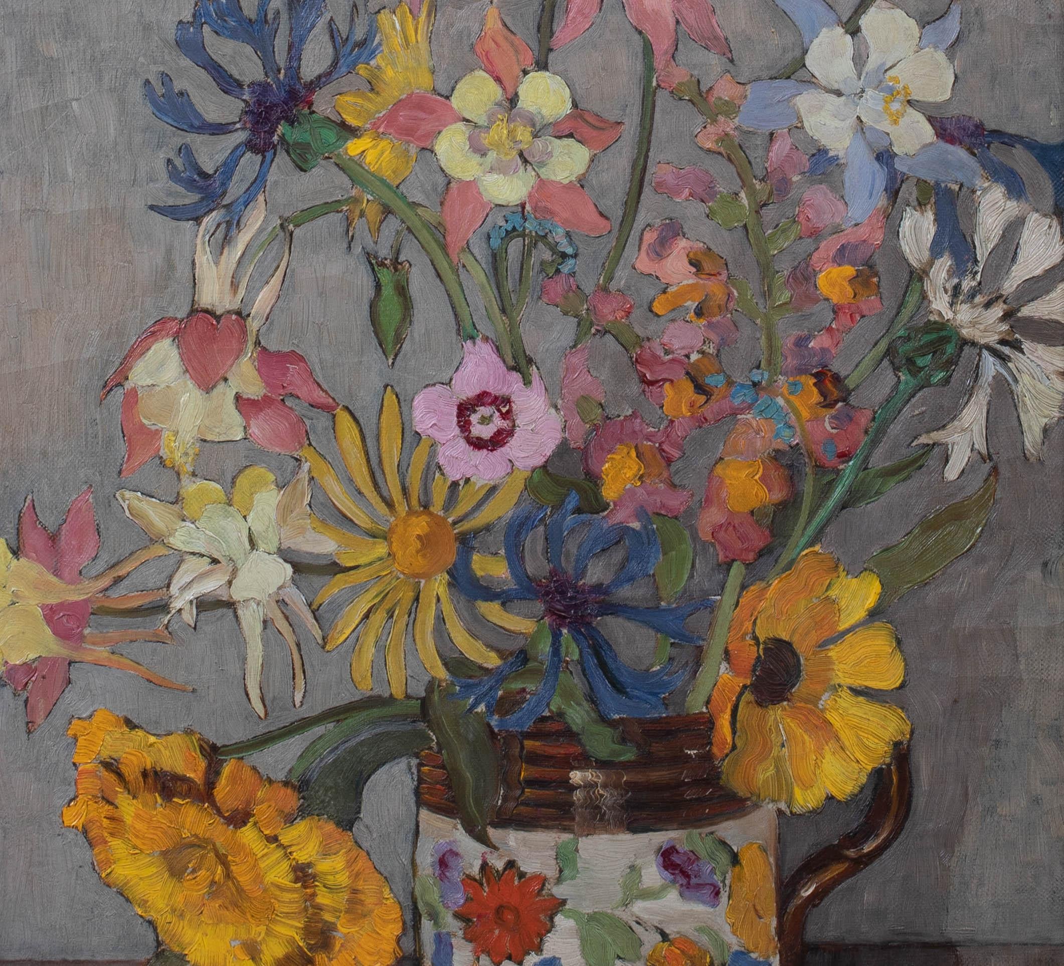 La Jarra Floral, hacia 1940  por HELEN STUART WEIR RBA ROI (BRITISH 1915-1969) 3