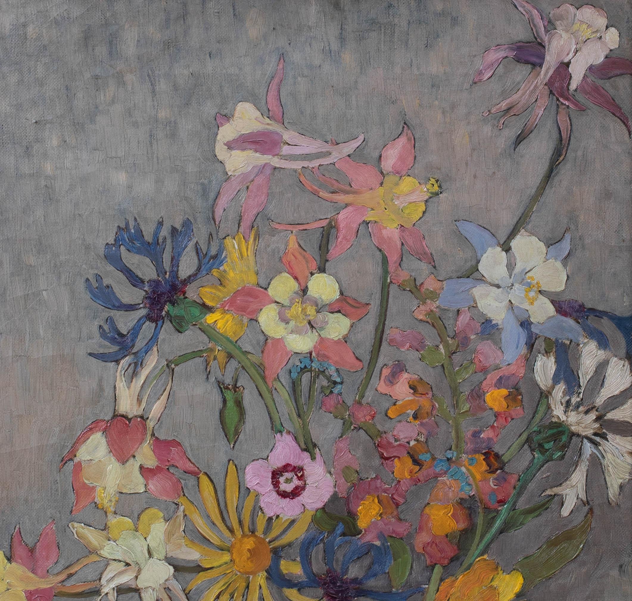 La Jarra Floral, hacia 1940  por HELEN STUART WEIR RBA ROI (BRITISH 1915-1969) 4