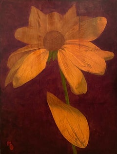 Vintage "The Flower" Oil on Board