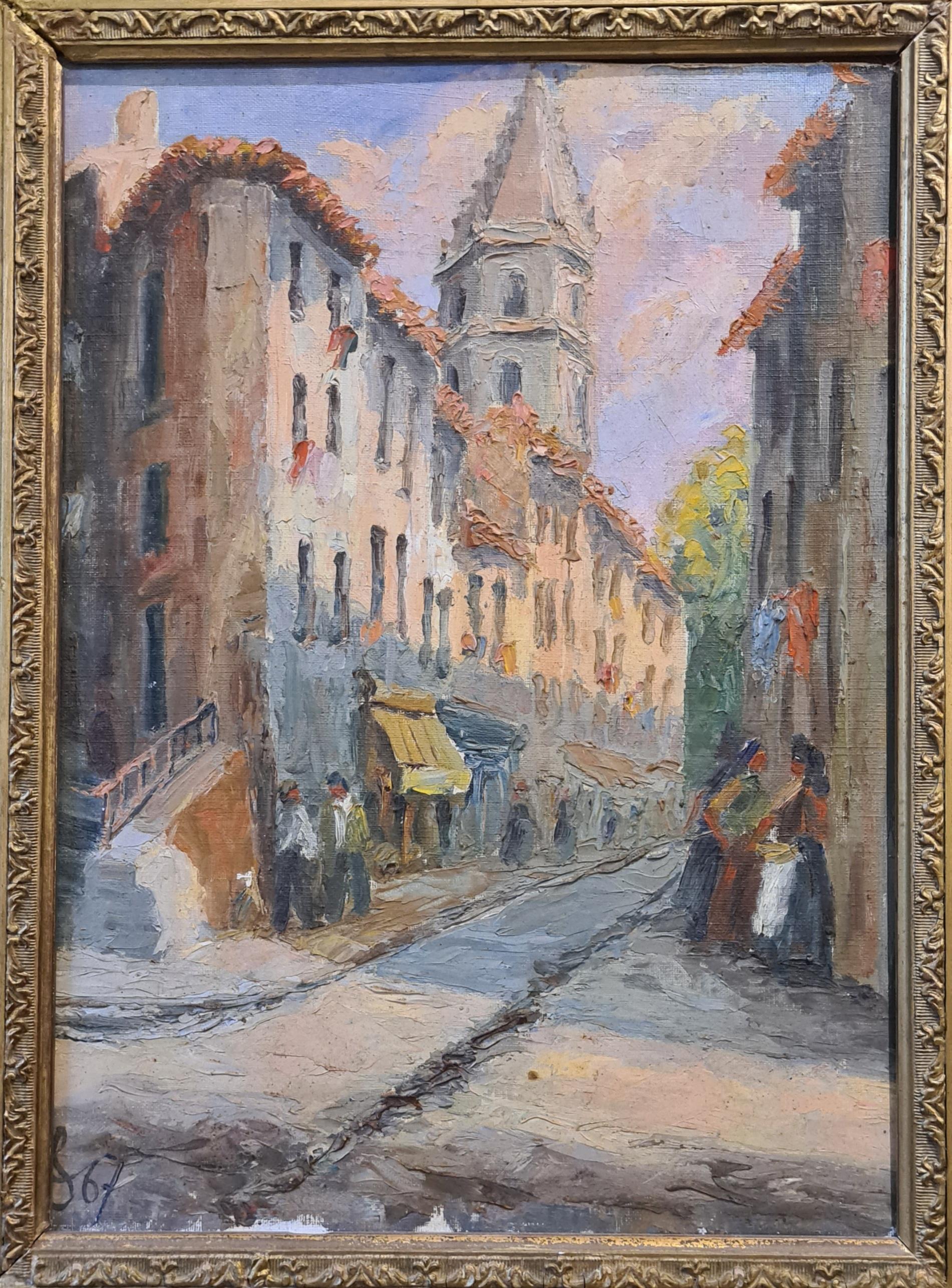 Unknown Figurative Painting - The French Church, Marseille, Le Clocher des Accoules.