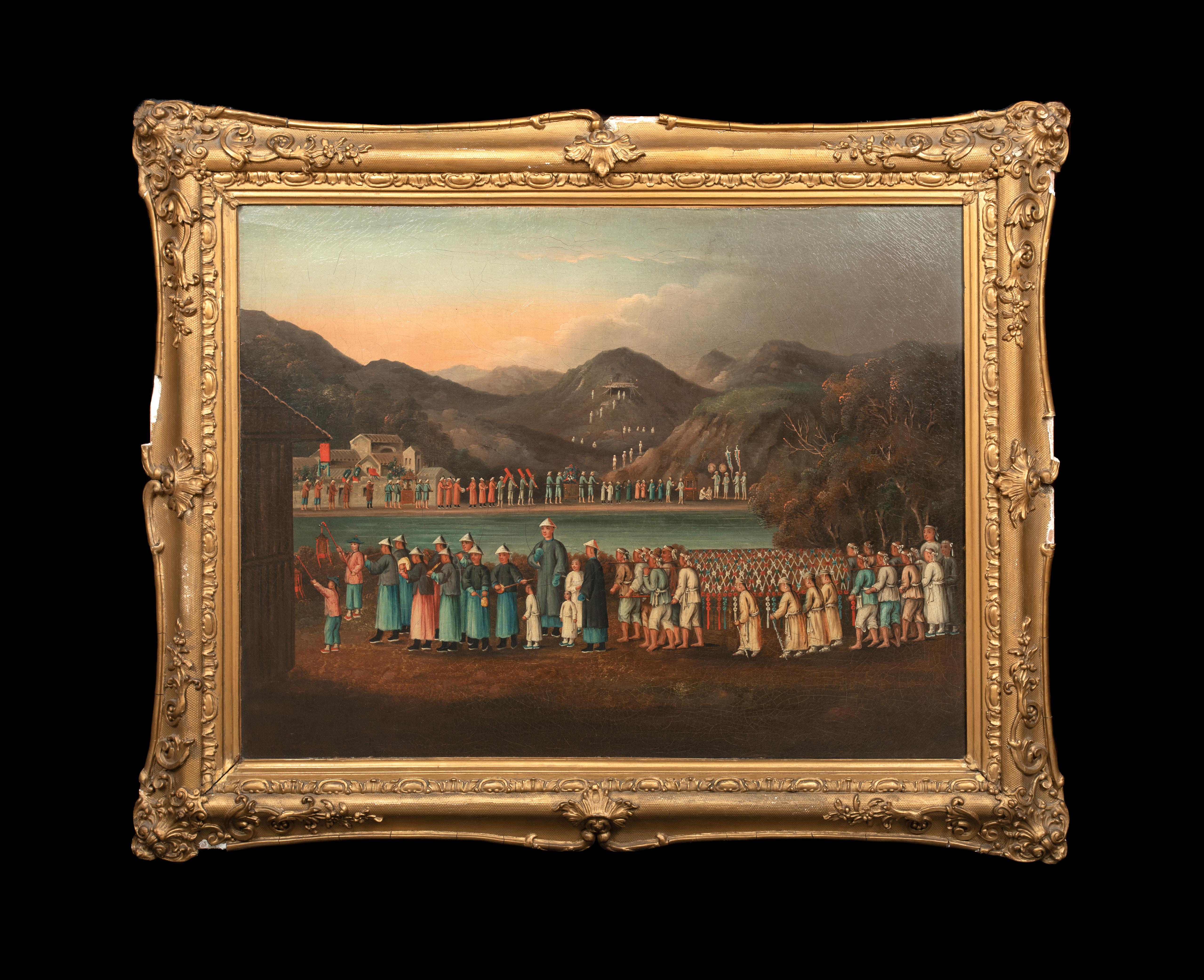 The Funeral Procession, um 1820   Chinesische Schule – Painting von Unknown