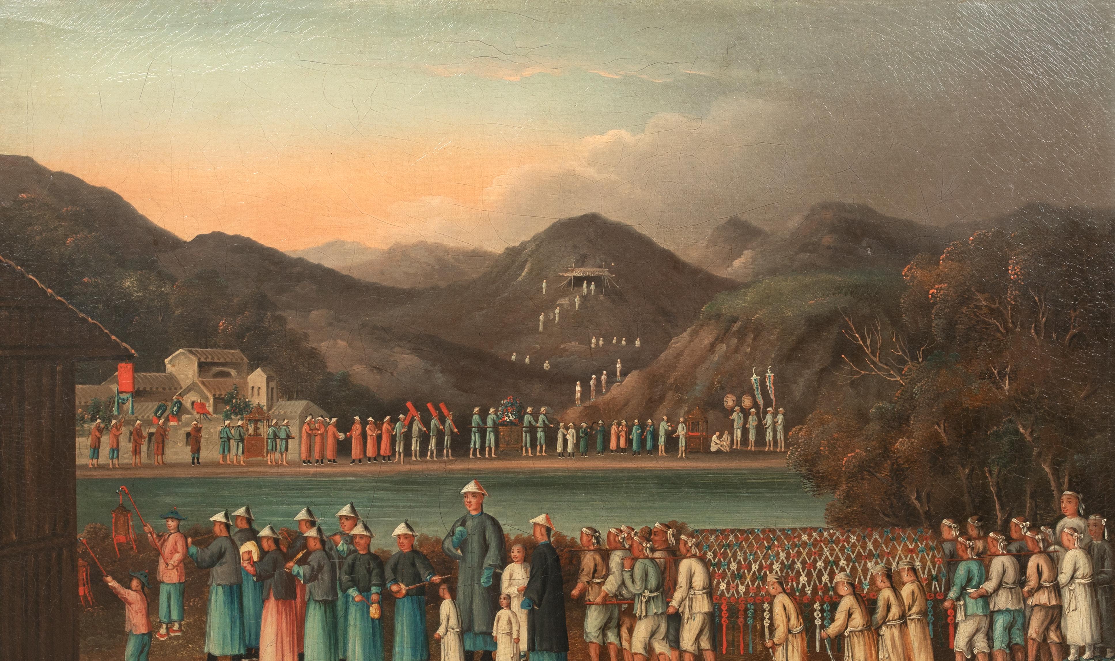 The Funeral Procession, um 1820   Chinesische Schule im Angebot 3