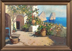 The Garden Terrace, Capri, early 20th century signed indistcintly