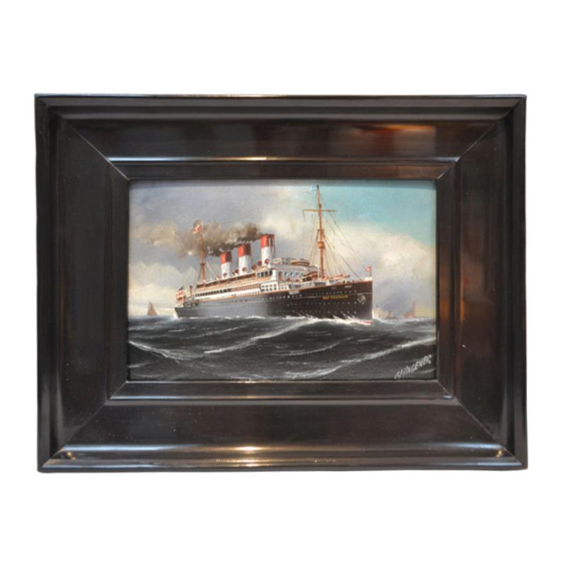 Unknown Landscape Painting - The German Steamship Cap Trafalgar