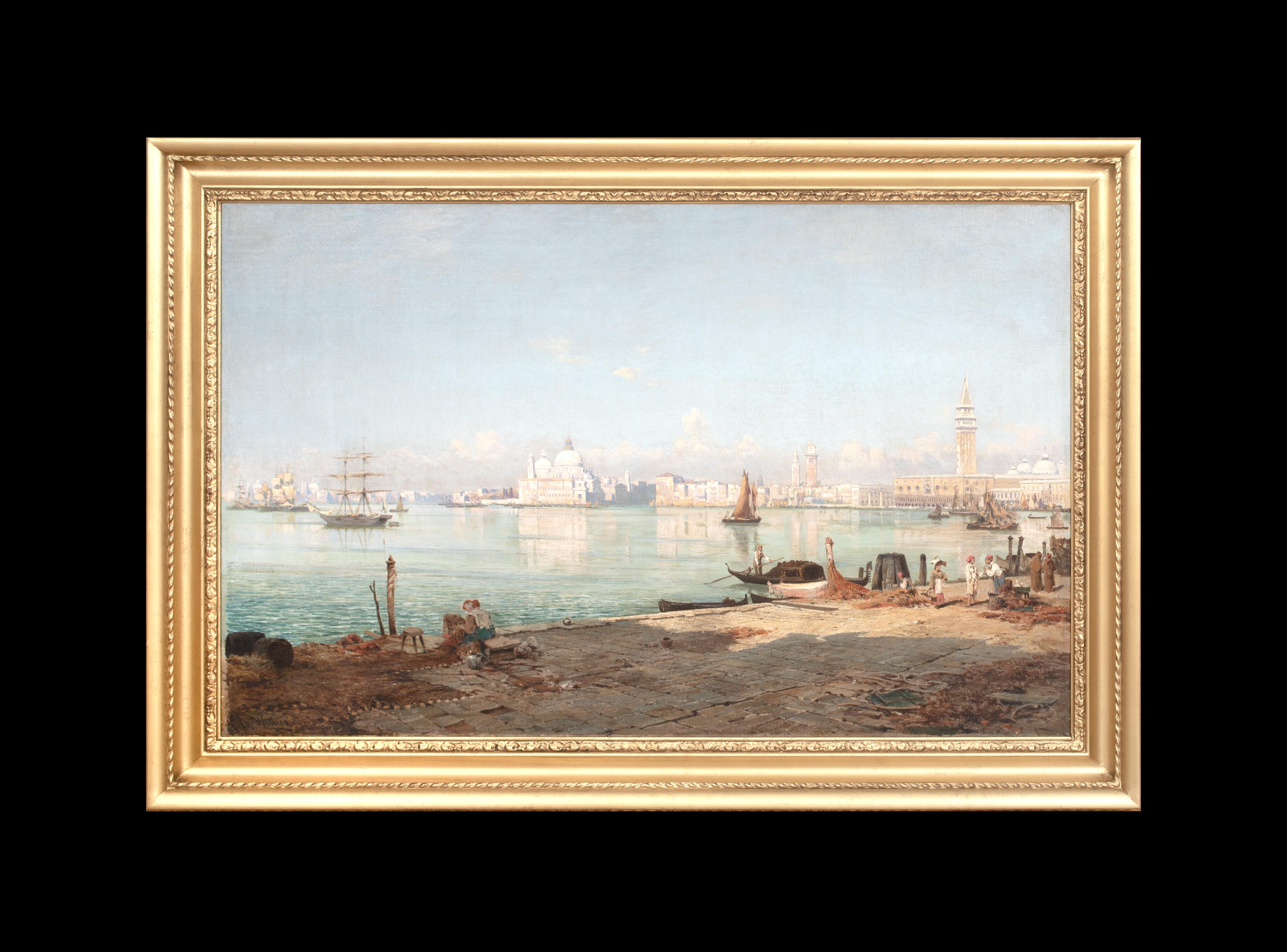Die Giudecca, Venedig, 19. Jahrhundert, Italien  CHRISTIAN JOHANNES WILBERG (1839-1892) – Painting von Unknown