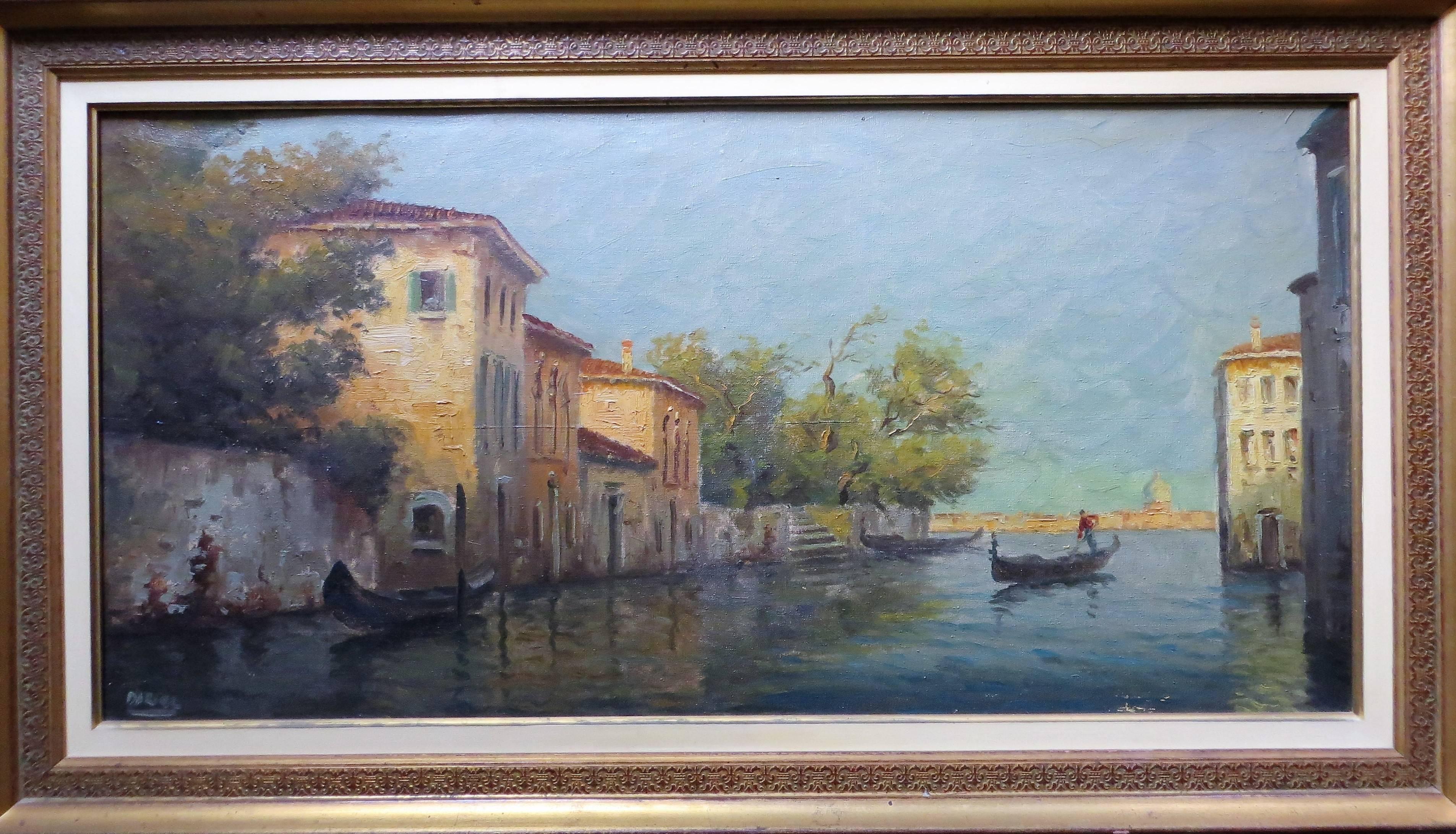 Unknown Figurative Painting -  The Grand Canal in Venice