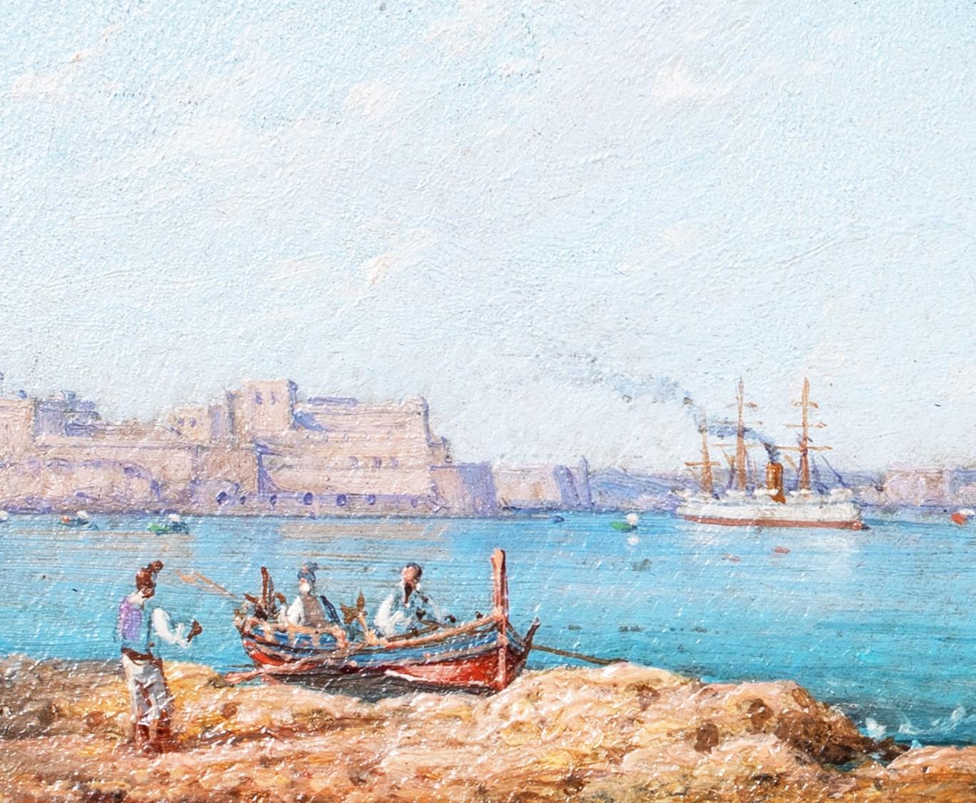 Il Porto Grande, La Valletta Malta di Luigi M. Gallea (1847-1917) in vendita 2
