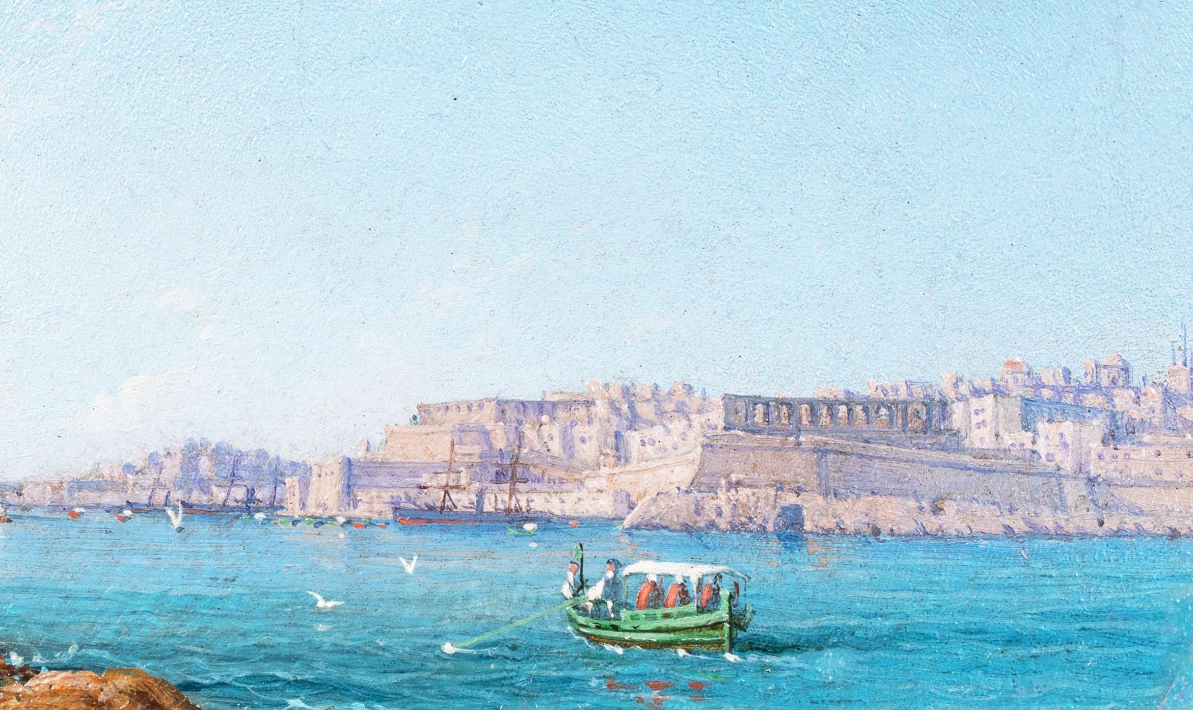 Il Porto Grande, La Valletta Malta di Luigi M. Gallea (1847-1917) in vendita 3