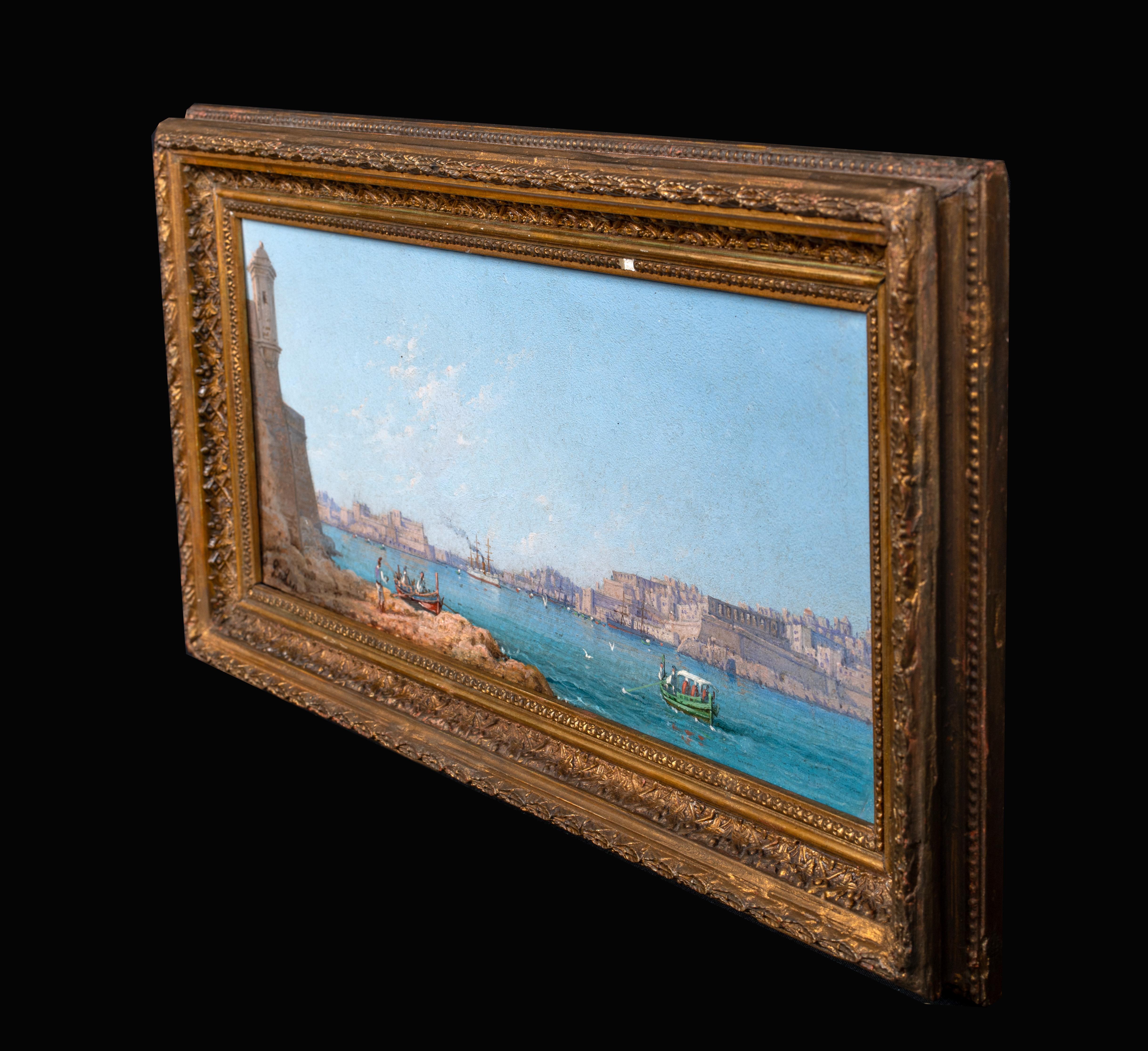 Il Porto Grande, La Valletta Malta di Luigi M. Gallea (1847-1917) in vendita 4