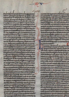 "The Great Promise" - 1250 Latin Medieval Bible Manuscript - pen ink religious