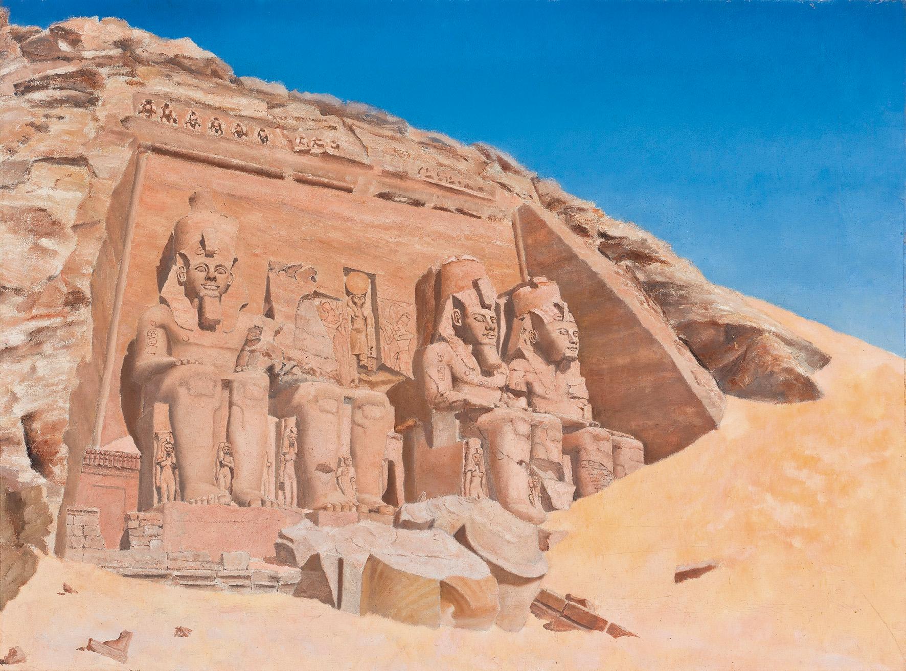 Unknown Landscape Painting - The Great Temple of Ramesses II at Abu Simbel