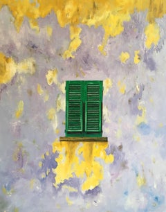 The Green Window French Modernist Oil Painting Green Painted Shutters