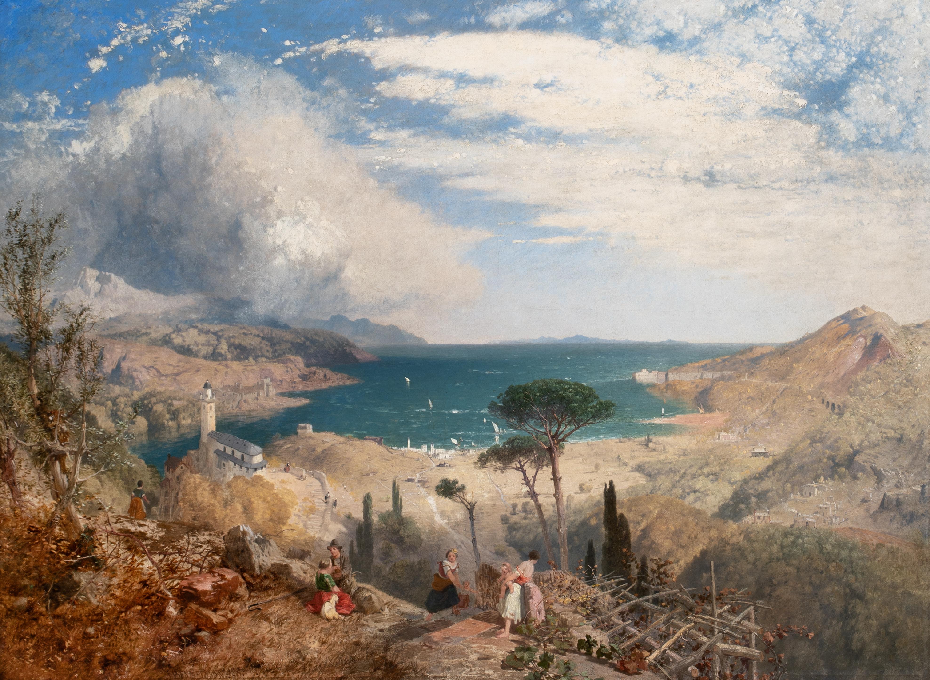 The Gulf Of Spezia, 19th Century  by James Baker Pyne (1800-1870) - Brown Landscape Painting by Unknown