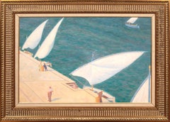 The Harbour at Brindisi, Italy, circa 1950 by Hubert Arthur Finney (1905-1991)