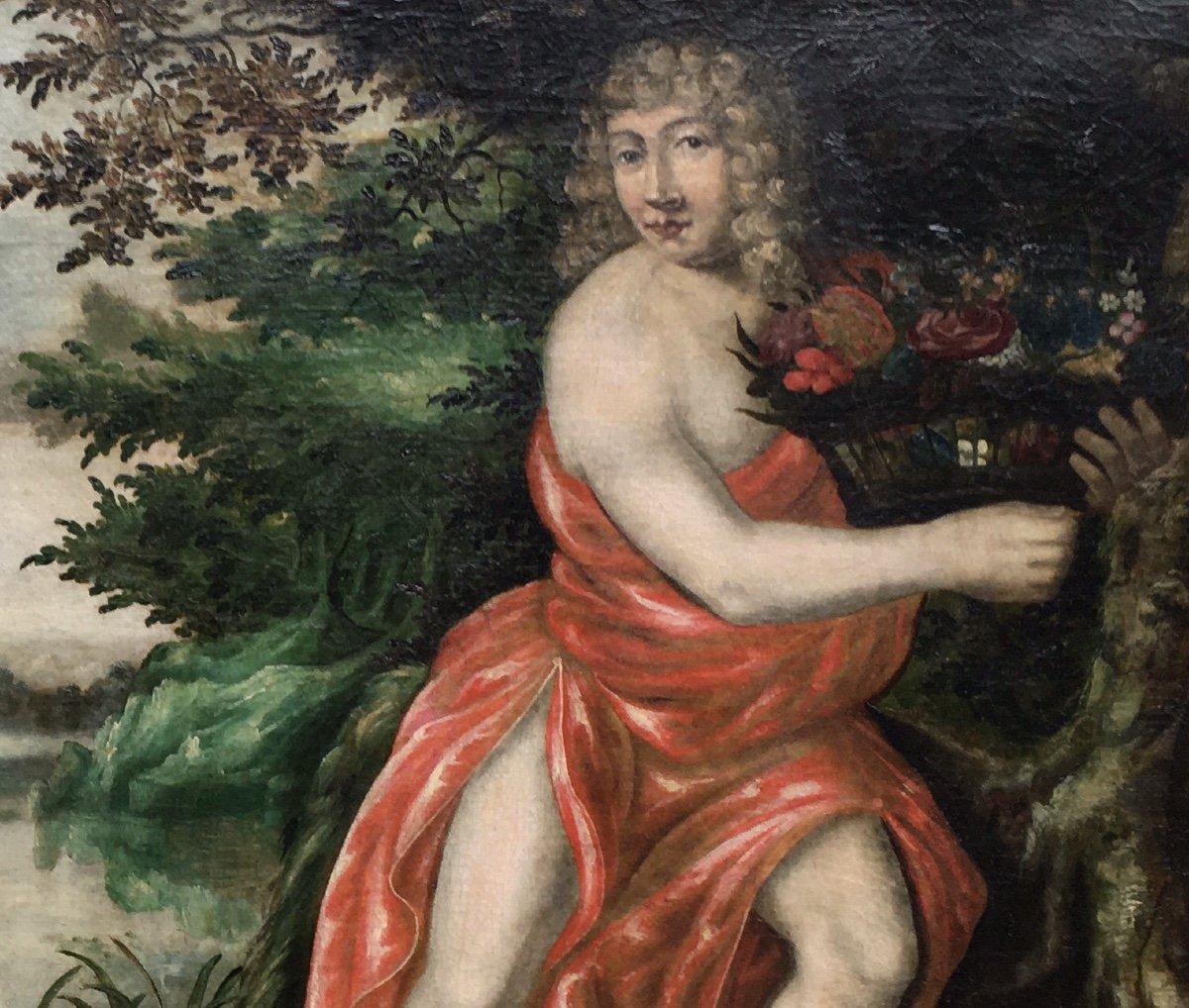 The Harvest - French school of 17th century - Painting by Unknown