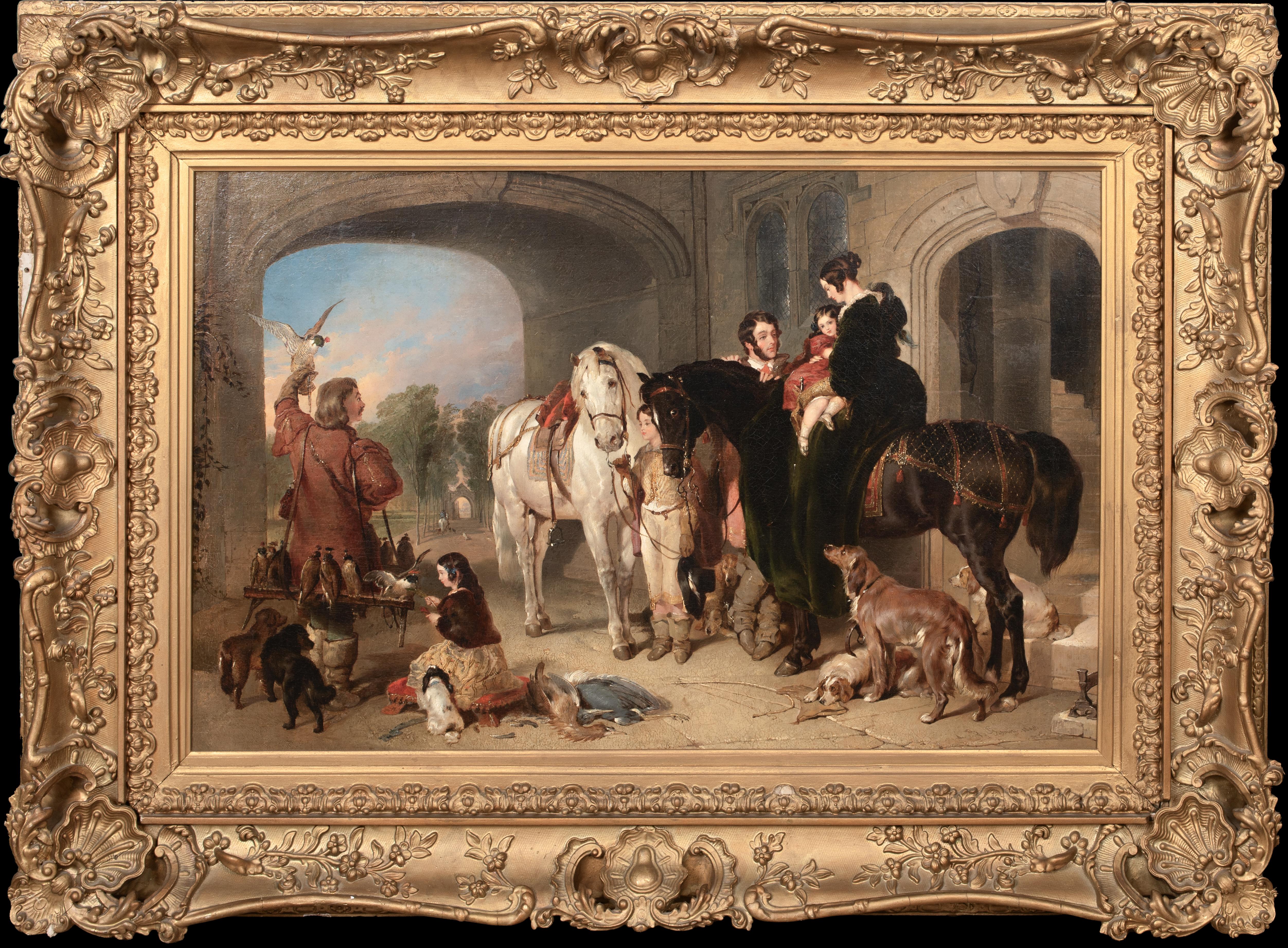 Portrait Painting de Unknown - La fiesta de Hawking, fechada en 1840  de John Frederick PASMORE (1820-1881)