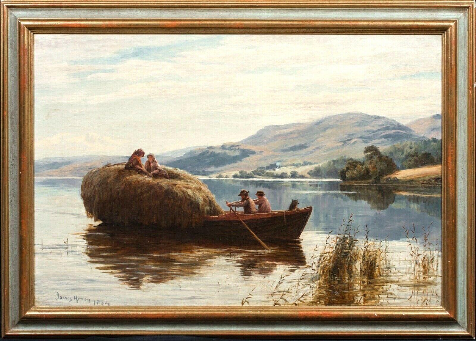 The Hay Barge, 19th Century - Painting by Unknown