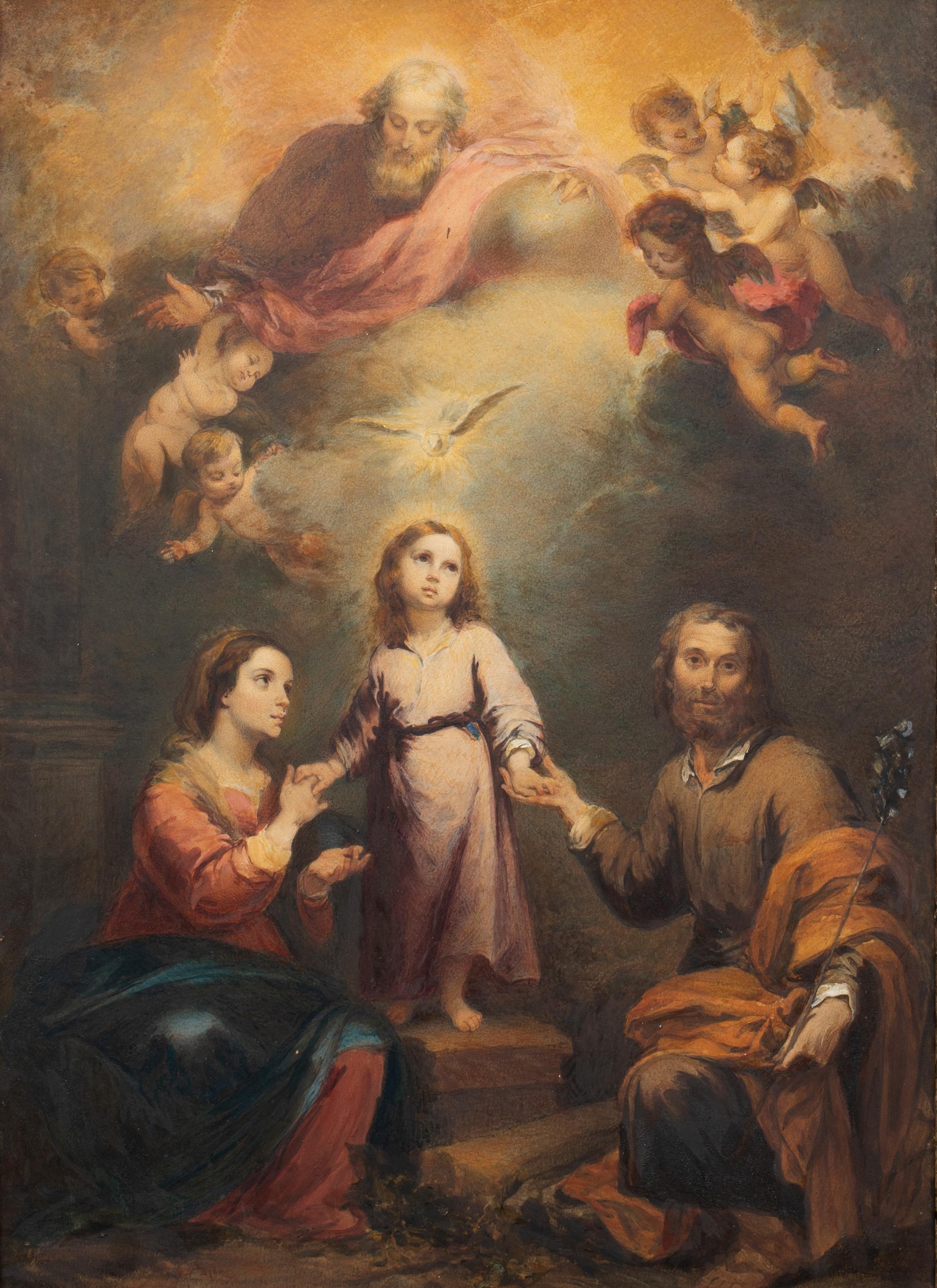 The Holy Family, 19th Century  - Painting by Unknown