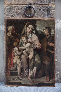The Holy Family with saints Anne and Joseph. Tuscan school. Circa 1610.