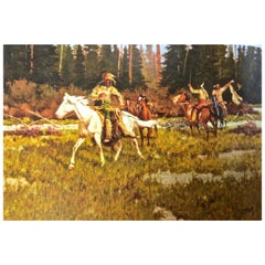 "The Hostile Takeover" American West Oil on Canvas Robert F. Morgan (1929-2015)