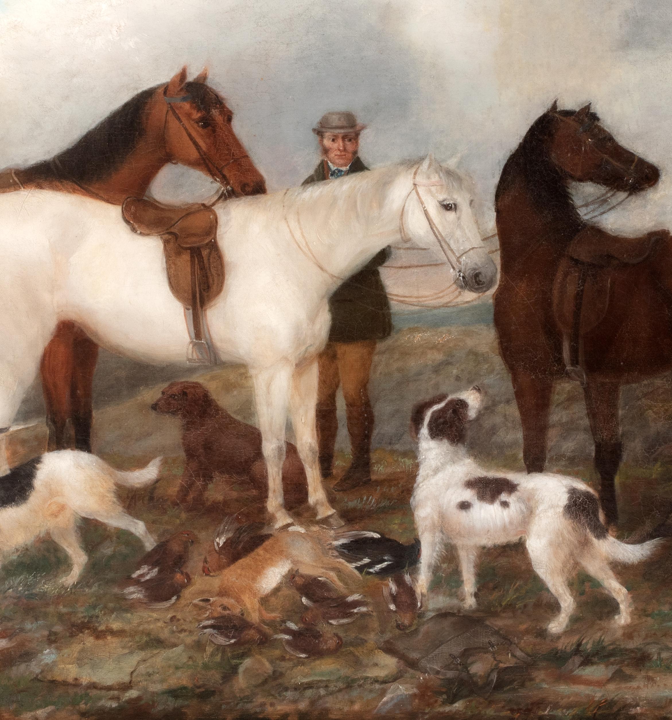 The Hunting Party, Scottish Moors, 19th Century   by ROBERT CLEMINSON (1844-1902 For Sale 7